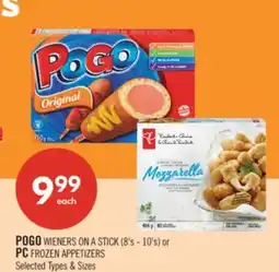Shoppers Drug Mart POGO WIENERS ON A STICK (8'S - 10'S) or PC FROZEN APPETIZERS offer