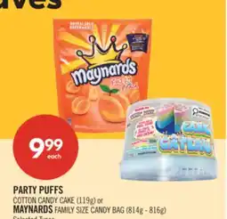 Shoppers Drug Mart PARTY PUFFS COTTON CANDY CAKE (119g) or MAYNARDS FAMILY SIZE CANDY BAG (814g - 816g) offer