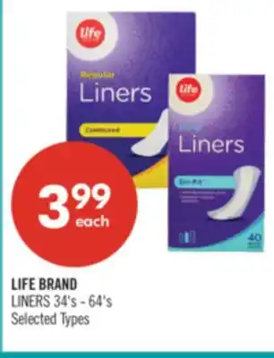 Shoppers Drug Mart LIFE BRAND LINERS offer