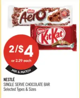 Shoppers Drug Mart NESTLE SINGLE SERVE CHOCOLATE BAR offer