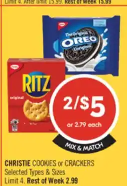 Shoppers Drug Mart CHRISTIE COOKIES or CRACKERS offer