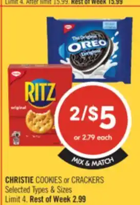 Shoppers Drug Mart CHRISTIE COOKIES or CRACKERS offer