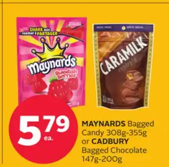 Rexall MAYNARDS Bagged Candy 308g-355g or CADBURY Bagged Chocolate 147g-200g offer