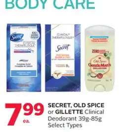 Rexall SECRET, OLD SPICE or GILLETTE Clinical Deodorant offer