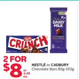 Rexall NESTLÉ or CADBURY Chocolate Bars offer