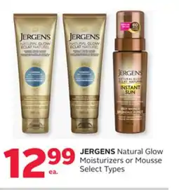 Rexall JERGENS Natural Glow Moisturizers or Mousse offer