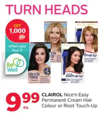 Rexall CLAIROL Nice'n Easy Permanent Cream Hair Colour or Root Touch-Up offer