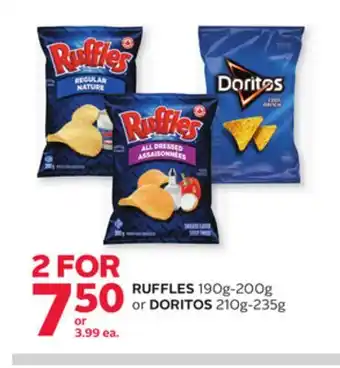 Rexall RUFFLES 190g-200g or DORITOS 210g-235g offer