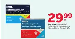 Rexall OPTION + Allergy Relief Tablets 48' s, Allergy Control 50' s or Allergy Remedy 50' s offer