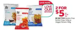 Rexall BE BETTER Gluten-Free Kettle Chips 142g or Veggie Straws 142g offer