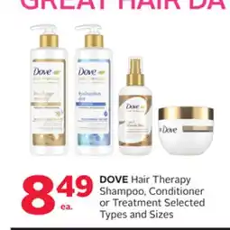 Rexall DOVE Hair Therapy Shampoo, Conditioner or Treatment offer