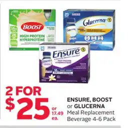 Rexall ENSURE, BOOST or GLUCERNA Meal Replacement Beverage offer