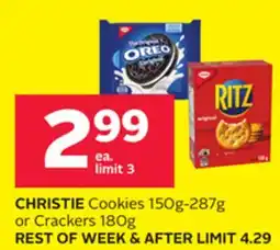 Rexall CHRISTIE Cookies 150g-287g or Crackers 180g offer