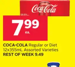 Rexall COCA-COLA Regular or Diet 12x355mL offer