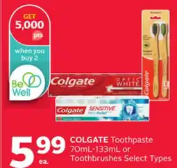 Rexall COLGATE Toothpaste 70mL-133mL or Toothbrushes offer
