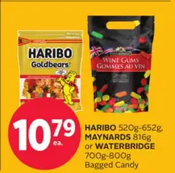 Rexall HARIBO 520g-652g, MAYNARDS 816g or WATERBRIDGE 700g-800g Bagged Candy offer