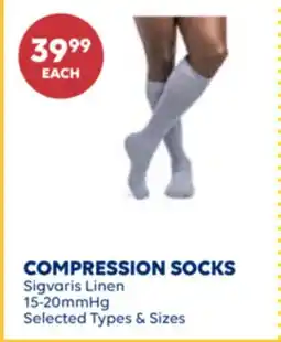 Wellwise by Shoppers COMPRESSION SOCKS Sigvaris Linen offer