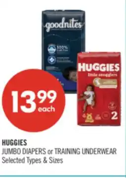 Shoppers Drug Mart HUGGIES JUMBO DIAPERS or TRAINING UNDERWEAR offer