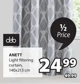 JYSK Anett Light filtering curtain offer