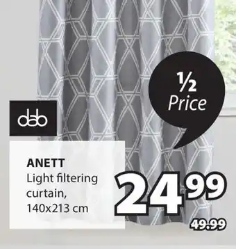 JYSK Anett Light filtering curtain offer