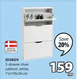 JYSK Idskov 3-drawer shoe cabinet offer
