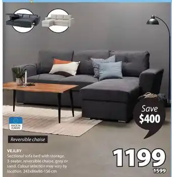 JYSK VEJLBY Sectional sofa bed offer