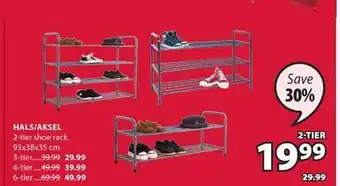 JYSK HALS/AKSEL 2-tier shoe rack offer