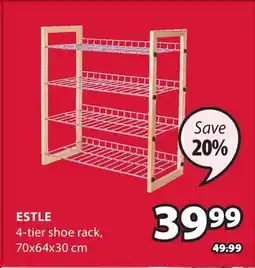 JYSK ESTLE 4-tier shoe rack offer