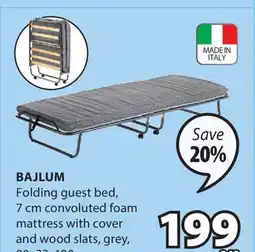 JYSK BAJLUM Folding guest bed offer