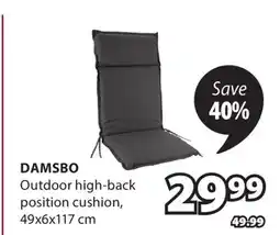 JYSK Damsbo Outdoor high-back position cushion offer