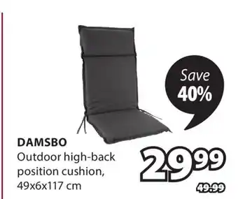 JYSK Damsbo Outdoor high-back position cushion offer