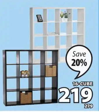 JYSK Keene 16-cube bookcase/room divider offer