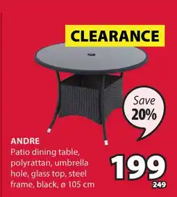 JYSK ANDRE Patio dining table offer