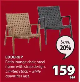 JYSK EDDERUP Patio lounge chair offer