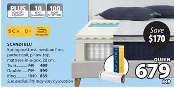 JYSK SCANDI BLU mattress offer