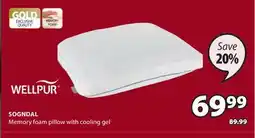 JYSK Wellpur Sogndal Memory foam pillow with cooling gel offer