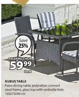 JYSK KUBUS TABLE Patio dining table offer