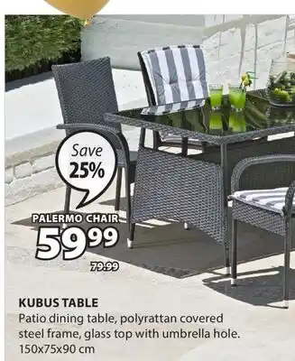 JYSK KUBUS TABLE Patio dining table offer