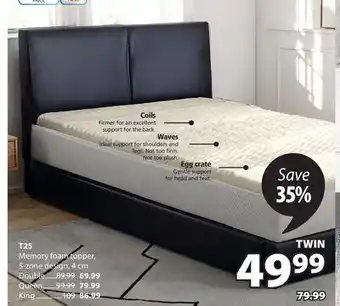 JYSK T25 Memory foam topper offer