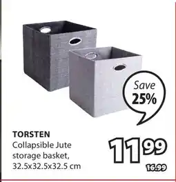 JYSK TORSTEN Collapsible Jute storage basket offer