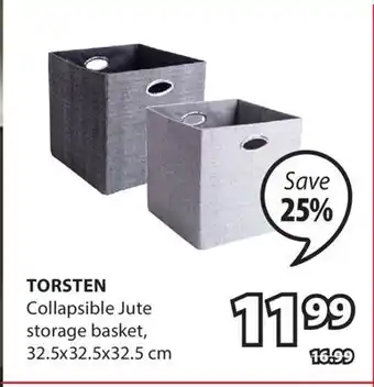JYSK TORSTEN Collapsible Jute storage basket offer