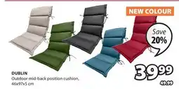 JYSK Dublin Outdoor mid-back position cushion offer