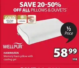 JYSK WELLPUR HAMMAREN Memory foam pillow offer