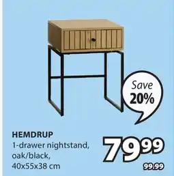 JYSK HEMDRUP 1 - drawer nightstand offer
