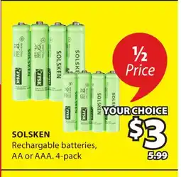 JYSK Solsken Rechargable batteries offer
