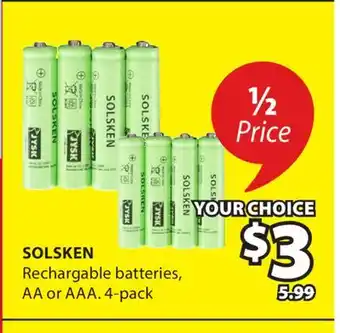 JYSK Solsken Rechargable batteries offer