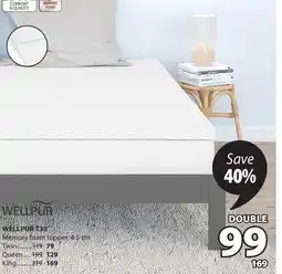 JYSK WELLPUR T30 Memory foam topper offer