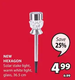 JYSK HEXAGON Solar stake light, warm white light, glass, 36 offer