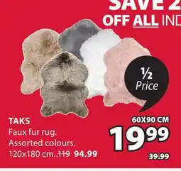 JYSK Taks Faux fur rug offer