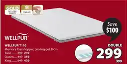 JYSK WELLPUR T110 Memory foam topper, cooling gel, cm offer